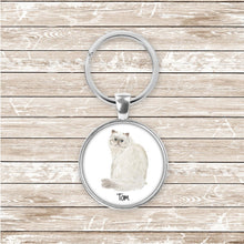 Load image into Gallery viewer, Persian cat keychain personalized
