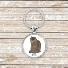 Load image into Gallery viewer, Persian cat keychain personalized

