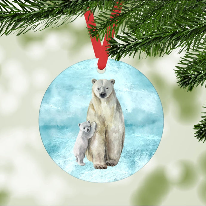 Polar Bear and Cub Ornament