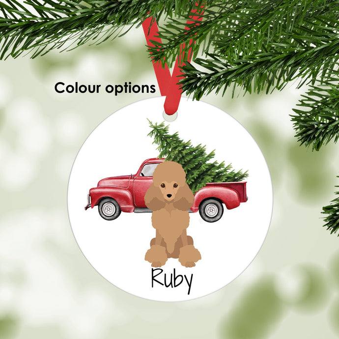Miniature Poodle ornament personalized