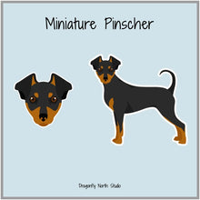 Load image into Gallery viewer, Miniature Pinscher (tipped ears) Vinyl Sticker Set
