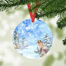 Load image into Gallery viewer, Fox in the Snow Ornament

