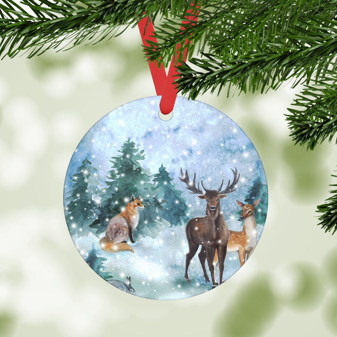 Forest Animals in the Snow Ornament