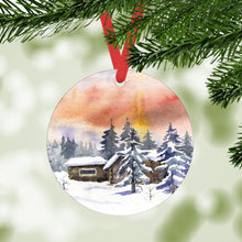 Load image into Gallery viewer, Log Cabin in the Snow Ornament
