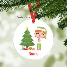 Load image into Gallery viewer, Kid&#39;s Christmas Ornament - personalized - red hair, lighter skin
