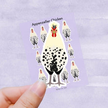Load image into Gallery viewer, Appenzeller chicken vinyl sticker sheet
