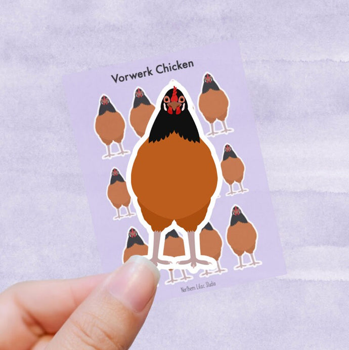 Vorwerk chicken vinyl sticker sheet