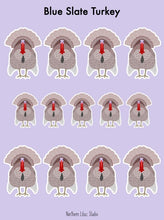 Load image into Gallery viewer, Blue Slate Turkey vinyl sticker sheet

