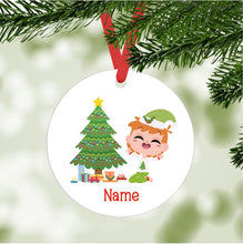 Load image into Gallery viewer, Kid&#39;s Christmas Ornament - personalized - red hair, lighter skin
