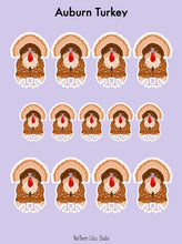 Load image into Gallery viewer, Auburn Turkey vinyl sticker sheet
