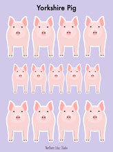 Load image into Gallery viewer, Yorkshire Pig vinyl sticker sheet
