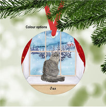 Load image into Gallery viewer, Norwegian Forest Cat ornament personalized
