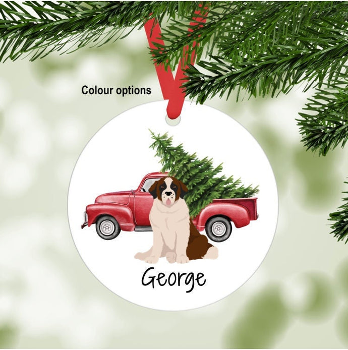 St Bernard ornament personalized