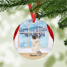 Load image into Gallery viewer, Birman Cat ornament personalized

