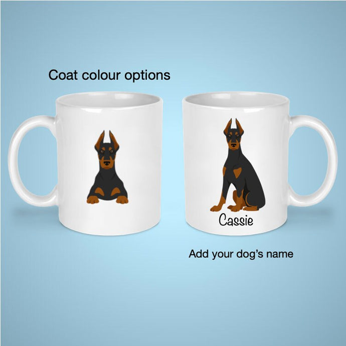 Doberman Pinscher (cropped and docked) 11 oz mug personalized
