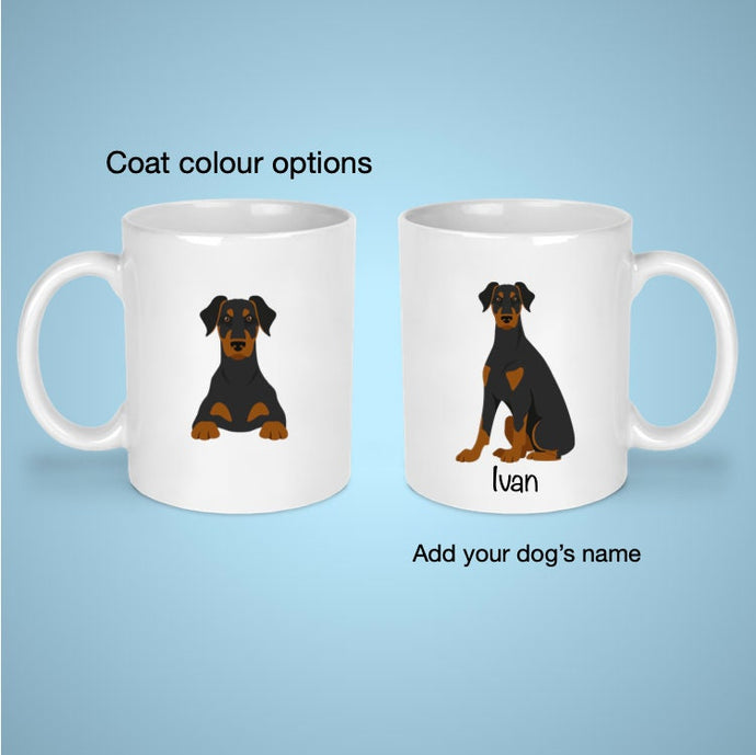 Doberman Pinscher (natural ears and docked tail) 11 oz mug personalized