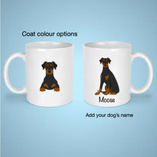 Load image into Gallery viewer, Doberman Pinscher (natural ears and tail) 11 oz mug personalized
