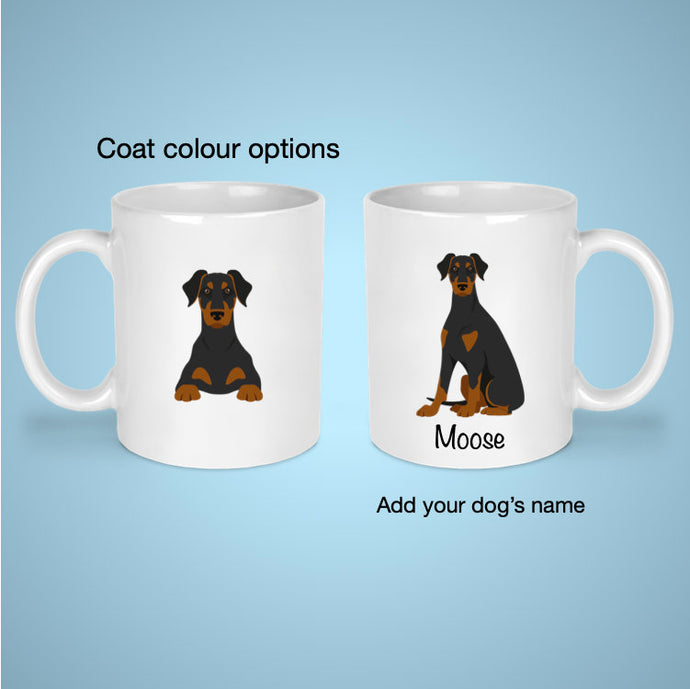 Doberman Pinscher (natural ears and tail) 11 oz mug personalized