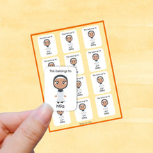Load image into Gallery viewer, Multicultural Girls name label stickers - personalized - Set F
