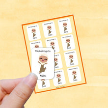 Load image into Gallery viewer, Multicultural Girls name label stickers - personalized - Set F
