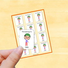 Load image into Gallery viewer, Multicultural Boys name label stickers - personalized - Set A

