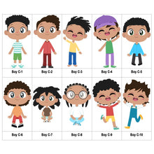 Load image into Gallery viewer, Multicultural Boys name label stickers - personalized - Set C
