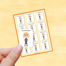 Load image into Gallery viewer, Multicultural Boys name label stickers - personalized - Set D
