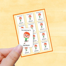 Load image into Gallery viewer, Multicultural Boys name label stickers - personalized - Set D
