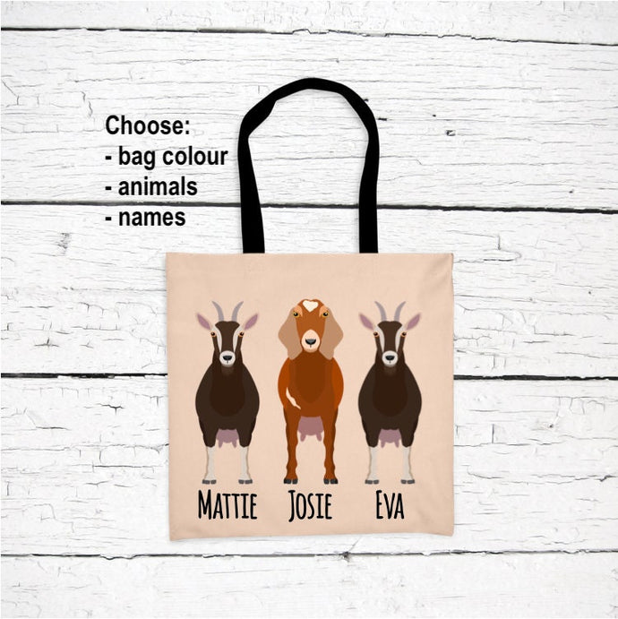Goat Lover's Tote Bag personalized