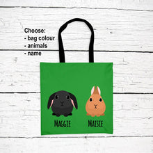 Load image into Gallery viewer, Rabbit Lover&#39;s Tote Bag personalized
