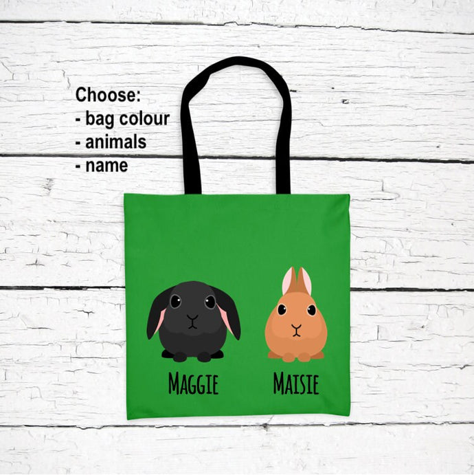 Rabbit Lover's Tote Bag personalized
