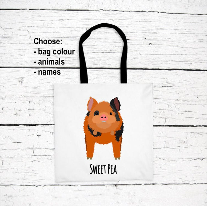 Pig Lover's Tote Bag personalized