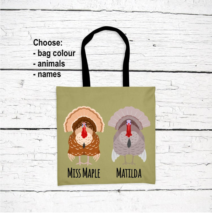Turkey Lover's Tote Bag personalized