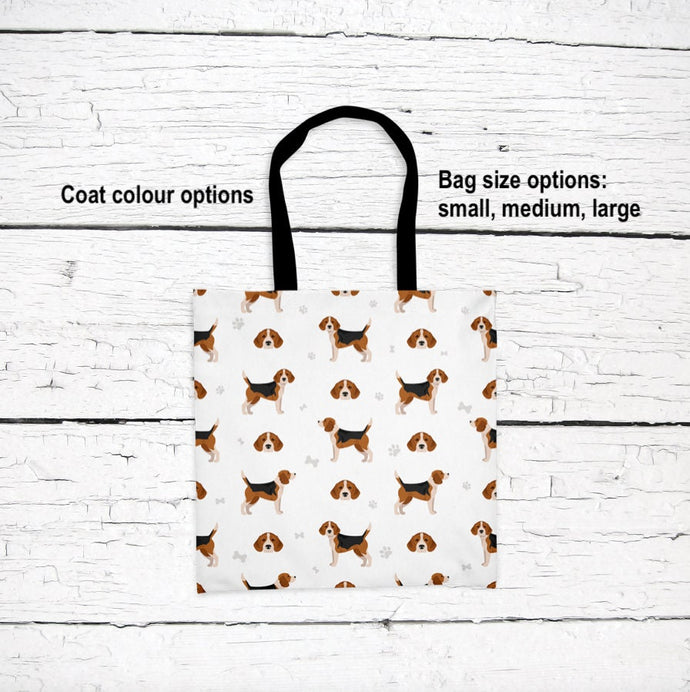 Beagle pattern tote bag