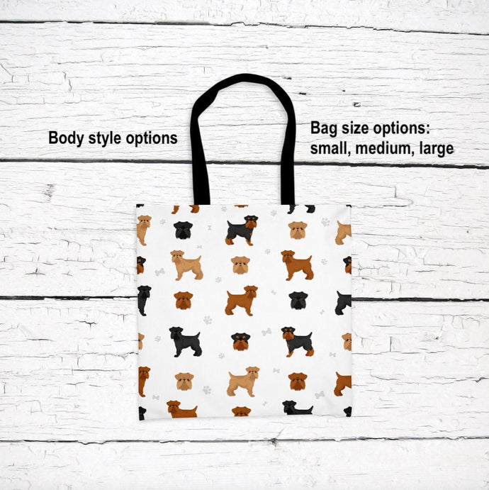 Brussels Griffon pattern tote bag