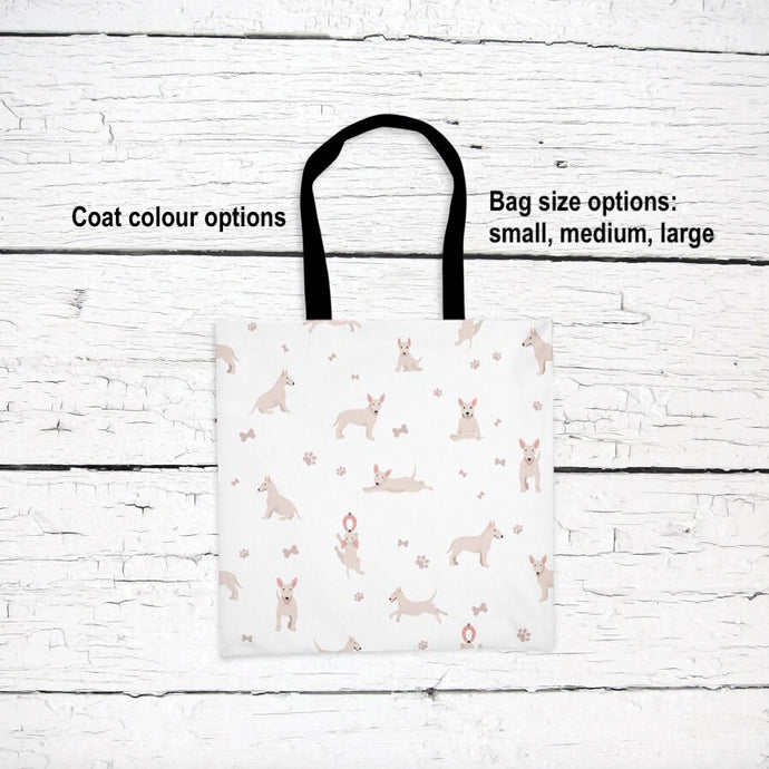 Bull Terrier pattern tote bag