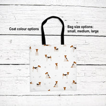 Load image into Gallery viewer, Wire Fox Terrier pattern tote bag
