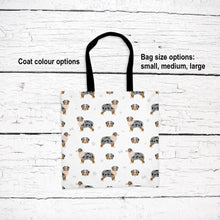 Load image into Gallery viewer, Miniature American Shepherd pattern tote bag
