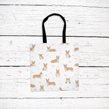 Load image into Gallery viewer, Pembroke Welsh Corgi pattern tote bag
