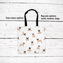 Load image into Gallery viewer, Pug pattern tote bag
