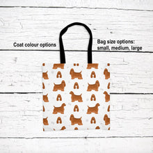 Load image into Gallery viewer, American Cocker Spaniel pattern tote bag
