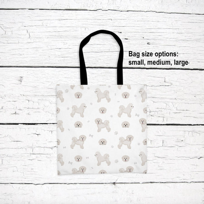 Bichon Frise pattern tote bag