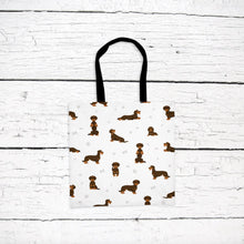 Load image into Gallery viewer, Dachshund (wirehaired) pattern tote bag
