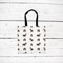 Load image into Gallery viewer, English Springer Spaniel pattern tote bag
