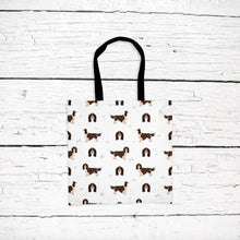 Load image into Gallery viewer, English Springer Spaniel pattern tote bag
