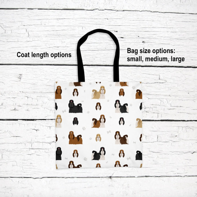 Shih Tzu pattern tote bag