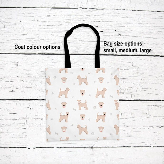 Soft-coated Wheaten Terrier pattern tote bag