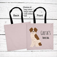 Load image into Gallery viewer, Brittany Spaniel tote bag personalized
