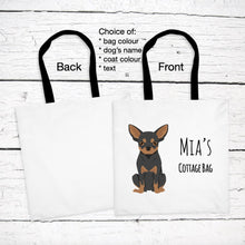 Load image into Gallery viewer, Chihuahua (shorthaired) tote bag personalized
