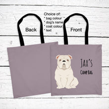 Load image into Gallery viewer, English Bulldog tote bag personalized
